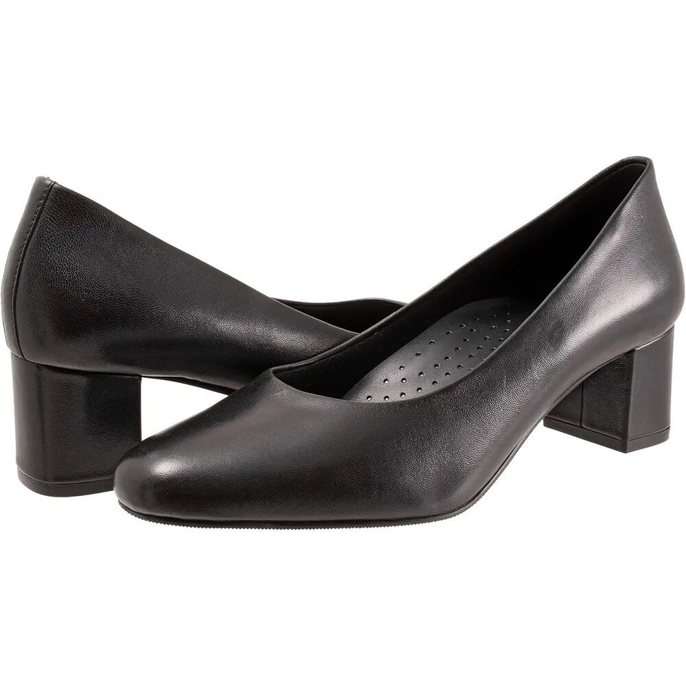 Trotters Womens Daria Pumps US 6 M Black Leather Slip On EUC